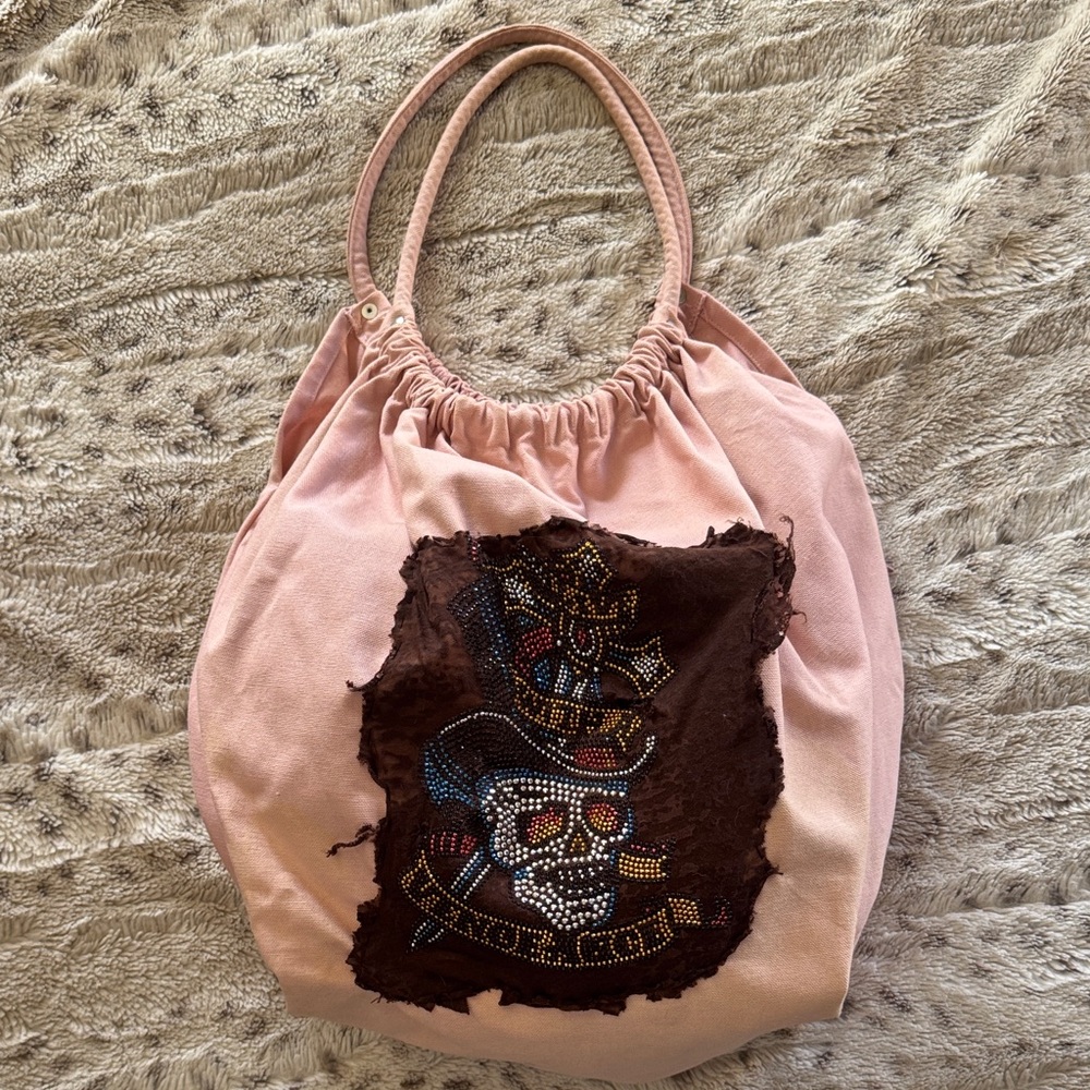 Alternative Apparel Pink Shoulder Bag with Embellished Patch